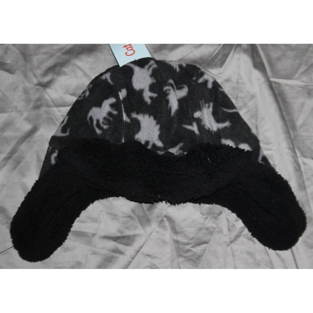 Dinosaur - Cat & Jack - Trapper Hat - Gray/Black - Boys OSFM Youth - New tags